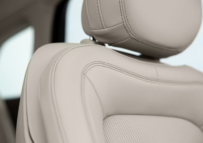 A detail shot of available leather-trimmed Perfect Position front seat shows off artistic details like luxe materials, precision stitching and supple curves | Evergreen Lincoln in Issaquah WA