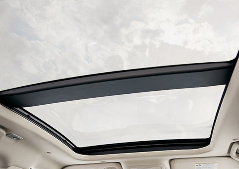 The available panoramic Vista Roof® is shown from inside a 2023 Lincoln Corsair® SUV. | Evergreen Lincoln in Issaquah WA