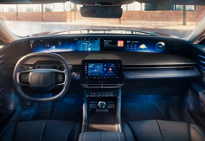 A large panoramic display is shown on the dashboard of a 2024 Lincoln Nautilus® SUV | Evergreen Lincoln in Issaquah WA